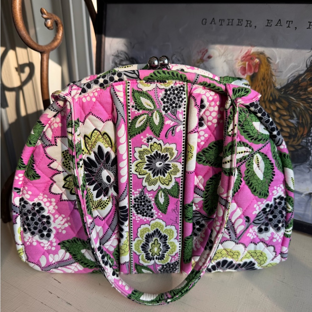 Vera Bradley Pink and Green Floral Shoulder Bag